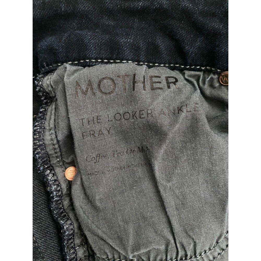 Mother The Looker Ankle Fray Jeans In Coffee, Tea, Or Me? (Dark Wash) Size 27 View 5